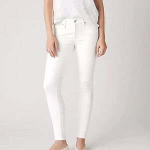 Levi's 711 White Skinny Ankle Embellished Jeans Cropped Raw Hem Stretch Size 26